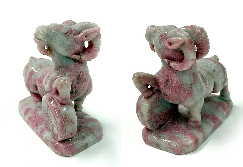 玫瑰石動物擺件(大)-羊